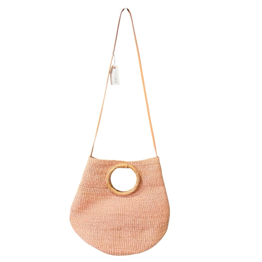 ARANAZ Cueba Bag in Natural light pink Elegant Woven crossbody Bag NEW